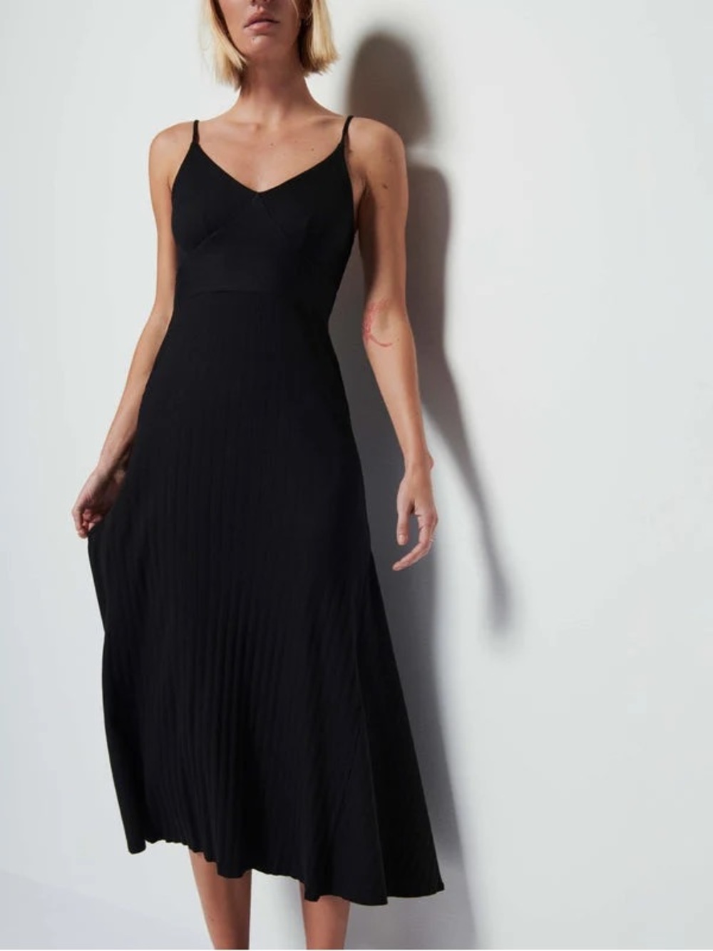NWT Nation LTD Melanie Rib Midi Dress Black XS